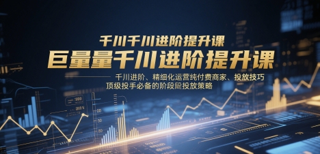 巨量千川进阶提升课，千川进阶、精细化运营纯付费商家、投放技巧、顶级投手必备的阶段性投放策略-优品网赚资源库