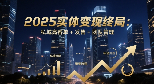 2025实体变现终局：私域高客单+发售+团队管理-优品网赚资源库