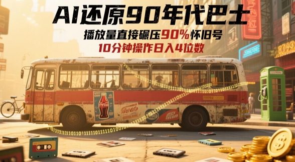 AI还原90年代巴士,一帧就让70后泪崩,播放量直接碾压90%怀旧号,每天操作十分钟,日入四位数-优品网赚资源库