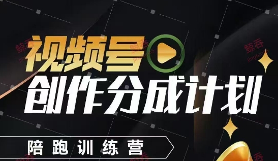 视频号创作分成计划陪跑训练营，手把手教会你如何制作视频，细水长流型项目-优品网赚资源库