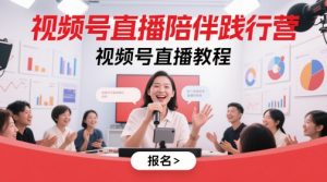 视频号直播陪伴践行营，视频号直播教程-优品网赚资源库