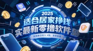 适合居家挣钱2025最新零撸软件，实测单日收入4张，多劳多得 一部手机即可操作【揭秘】-优品网赚资源库