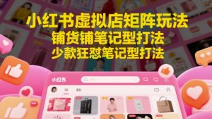 小红书虚拟店矩阵玩法,铺货铺笔记型打法,少款狂怼笔记型打法-优品网赚资源库