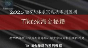 TikTok跨境2025淘金秘籍，​2025TikTok从0到盈利变现-优品网赚资源库