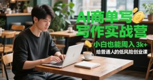 AI商单写作实战营,小白也能周入3k+,给普通人的低风险创业课-优品网赚资源库