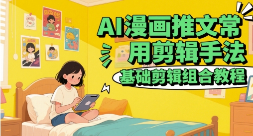 AI漫画推文常用剪辑手法，基础剪辑组合教程-优品网赚资源库