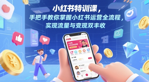 小红书特训课,手把手教你掌握小红书运营全流程,实现流量与变现双丰收-优品网赚资源库