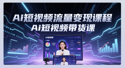 Ai短视频流量变现课程，Ai短视频带货课-优品网赚资源库
