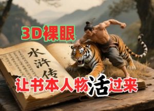 书本人物裸眼3D视频，新的玩法，流量超猛，保姆级教程-优品网赚资源库