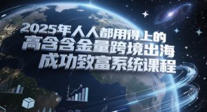 2025年人人都用得上的高含金量跨境出海成功致富系统课程-优品网赚资源库