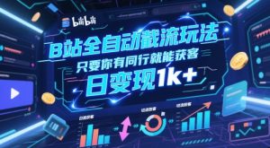 B站全自动截流玩法只要你有同行就能获客，日变现1k+【揭秘】-优品网赚资源库
