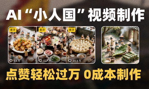 爆款1000W+播放微缩景观迷你小人国AI视频0成本制作全流程教学-优品网赚资源库