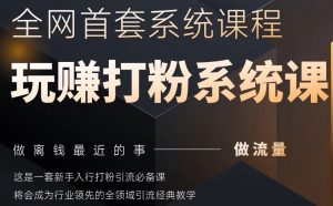 2025行业首套全网全域打粉系统神课，做流量做离钱最近的事，一套新手入行打粉引流必备课-优品网赚资源库