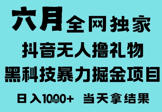 25年6月高爆抖音无人直播最新撸音浪掘金项目,门槛低小白可做,无脑日入1k,可矩阵放大【揭秘】-优品网赚资源库