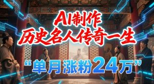 暴力起号!用AI制作历史名人传奇一生,单月涨粉24W,涨粉+变现赛道黑马来了-优品网赚资源库