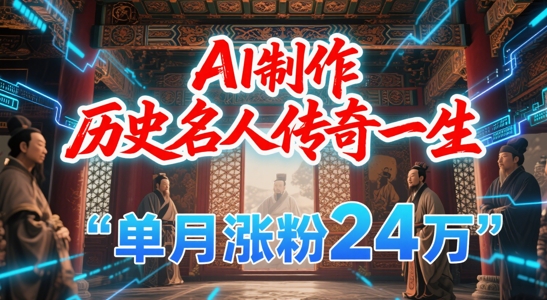暴力起号!用AI制作历史名人传奇一生,单月涨粉24W,涨粉+变现赛道黑马来了-优品网赚资源库