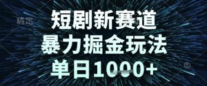 短剧新赛道，暴力掘金玩法，单日1k+【揭秘】-优品网赚资源库