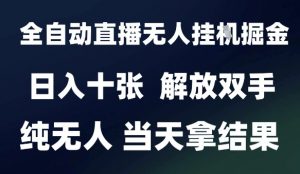 2025最新全自动直播无人挂G掘金,日入十张,解放双手纯无人,当天拿结果【揭秘】-优品网赚资源库