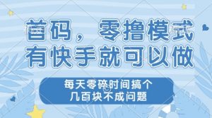 首码，零撸模式，有快手就可以做，每天零碎时间搞个几张不成问题【揭秘】-优品网赚资源库