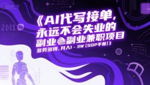 AI代写接单,永远不会失业的副业兼职项目,多劳多得,月入1-3W【SOP手册】-优品网赚资源库