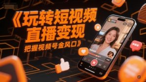 玩转短视频直播变现,把握视频号金风口-优品网赚资源库