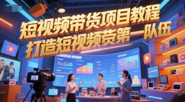 短视频带货项目教程,打造短视频带货第一队伍-优品网赚资源库
