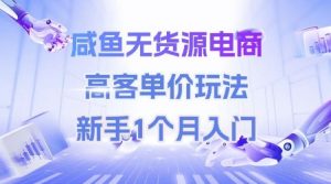 咸鱼无货源电商，高客单价玩法，新手1个月入门-优品网赚资源库