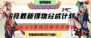 6月份最新得物创作者分成计划2.0玩法，0粉丝0基础四种模式变现，从隐蔽渠道无脑搬运，日入2张-优品网赚资源库