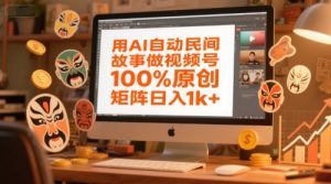 用AI自动民间故事做视频号，100%原创，矩阵日入1k+-优品网赚资源库
