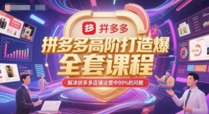 拼多多高阶打造爆款全套课程，解决拼多多店铺运营中99%的问题-优品网赚资源库