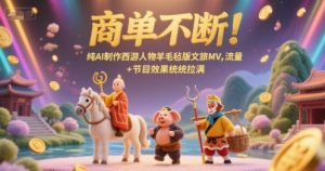 商单不断！纯AI制作西游人物羊毛毡版文旅MV，流量+节目效果统统拉满-优品网赚资源库