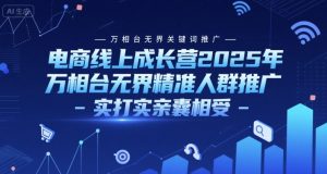 电商线上成长营2025年，万相台无界关键词推广-万相台无界精准人群推广-实打实亲囊相受-优品网赚资源库