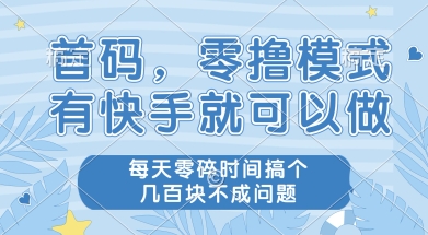 首码零撸项目，有快手就可以做，每天业务时间搞个几张不是问题【揭秘】-优品网赚资源库