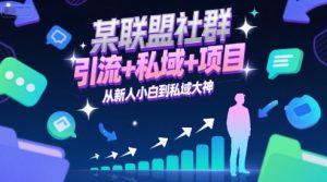 某联盟社群,引流+私域+项目,从新人小白到私域大神-优品网赚资源库