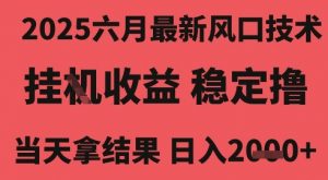 2025六月最新风口技术，无人挂G撸礼物，长期稳定 一个小时收益2k+，小白当天拿结果【揭秘】-优品网赚资源库