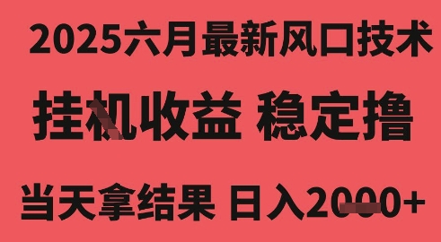 2025六月最新风口技术，无人挂G撸礼物，长期稳定 一个小时收益2k+，小白当天拿结果【揭秘】-优品网赚资源库