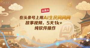在头条号上用AI生民间故事视频,5天1k+,纯软件操作-优品网赚资源库
