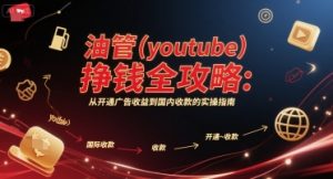 油管(youtube)挣钱全攻略:从开通广告收益到国内收款的实操指南-优品网赚资源库