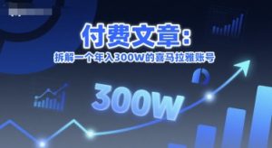 付费文章：拆解一个年入300W的喜马拉雅账号-优品网赚资源库