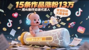 用AI制作幼崽代言人，宝宝的控诉火爆全网，15条作品涨粉13W，单号月入5位数实操教程-优品网赚资源库
