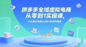拼多多全域虚拟电商从零到1实操课，小白虚拟电商从0到1实操到精通-优品网赚资源库