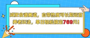 减肥食谱赛道，自带热度可长期运营，养老玩法，单日轻松搞定769-优品网赚资源库