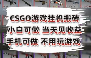 CSGO游戏挂G搬砖，小白纯手机即可操作，不用电脑打游戏，日入3张+，副业网创项目【揭秘】-优品网赚资源库