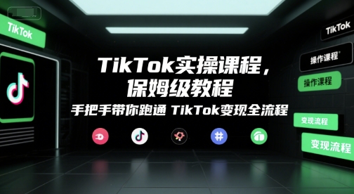 TikTok实操课程,保姆级教程,手把手带你跑通TikTok变现全流程-优品网赚资源库