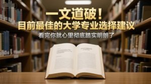 付费文章：一文道破！目前最佳的大学专业选择建议，看完你就心里彻底踏实明朗了-优品网赚资源库