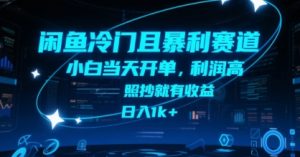 闲鱼冷门且暴利赛道，小白当天开单，利润高，照抄就有收益，日入1k+【揭秘】-优品网赚资源库