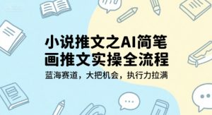 小说推文之AI简笔画推文实操全流程，蓝海赛道，大把机会，执行力拉满-优品网赚资源库