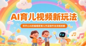 AI育儿视频新玩法，穷开心AI改编唱歌育儿作品制作全流程拆解-优品网赚资源库