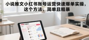小说推文小红书账号运营快速爆单实操，这个方法，简单且粗暴-优品网赚资源库