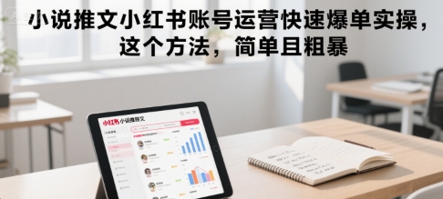 小说推文小红书账号运营快速爆单实操，这个方法，简单且粗暴-优品网赚资源库